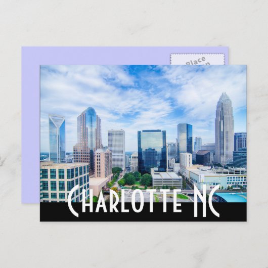 Charlotte NC Briefkaart (Voorkant / Achterkant)