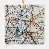Charlotte NC  Map Keramisch Ornament (Voorkant)