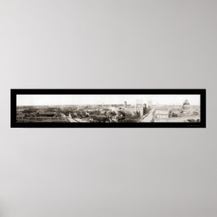 Charlotte NC Panorama Foto 1918 Poster