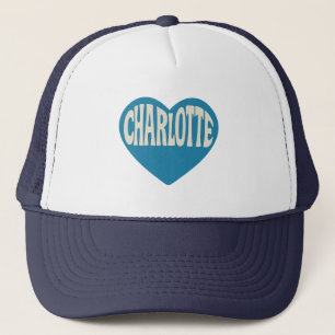 Charlotte NC Retro Heart Design – lettertype Trucker Pet
