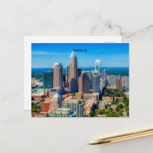 Charlotte, NC skyline foto Briefkaart (Voorkant / Achterkant in situ)