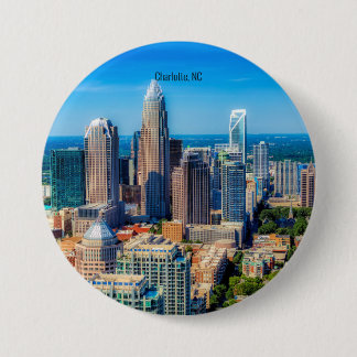 Charlotte, NC skyline foto Ronde Button 7,6 Cm