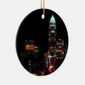 Charlotte NC Skyline Keramisch Ornament (Rechts)