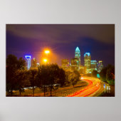 Charlotte NC Skyline Poster (Voorkant)