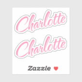 Charlotte Nom décoratif en rose x2 Sticker (Feuille)