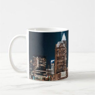 Charlotte North Carolina City Skyline Night Koffiemok