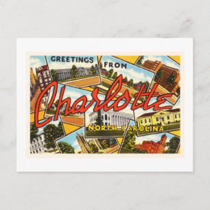 Charlotte North Carolina NC Oud  Briefkaart- Briefkaart