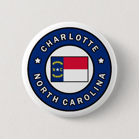 Charlotte North Carolina Ronde Button 5,7 Cm (Voorkant)