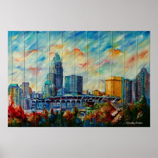 Charlotte, North Carolina Skyline Canvas Print (Voorkant)