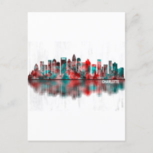Charlotte North Carolina Skyline Feestdagenkaart