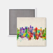 Charlotte North Carolina Skyline Magneet (Voorkant / Achterkant)