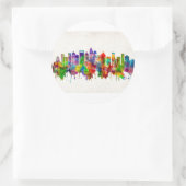 Charlotte North Carolina Skyline Ronde Sticker (Tas)