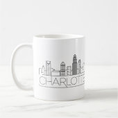 Charlotte, North Carolina Stylized Skyline Koffiemok (Links)