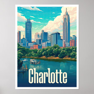 Charlotte North Carolina Verenigde Staten Reisillu Poster