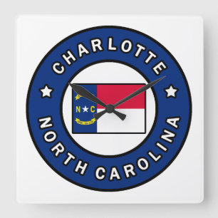 Charlotte North Carolina Vierkante Klok