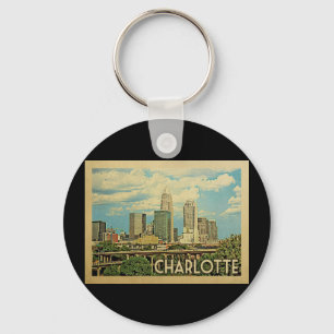 Charlotte North Carolina Vintage Travel Sleutelhanger