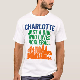 Charlotte North Carolina Vrouwelijke Pickleball Sp T-shirt