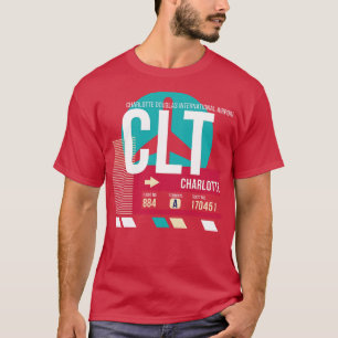 Charlotte North Olina CLT Airport Code Bagage Labe T-shirt