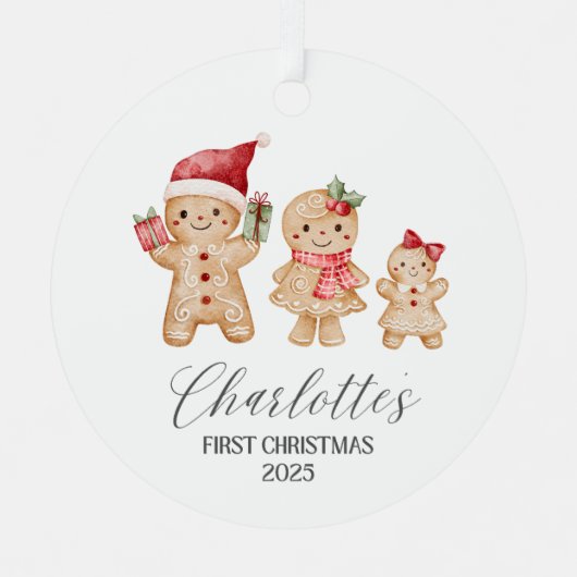Charlotte Personalized Baby's First Christmas Metalen Ornament (Voorkant)