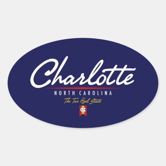 Charlotte Script Ovale Sticker (Voorkant)