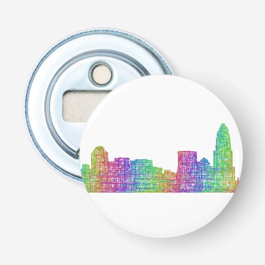 Charlotte skyline button flesopener (Voorkant)