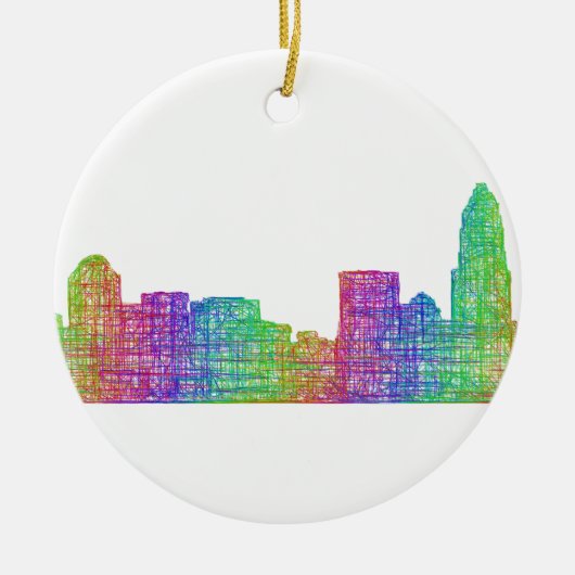 Charlotte skyline keramisch ornament (Voorkant)