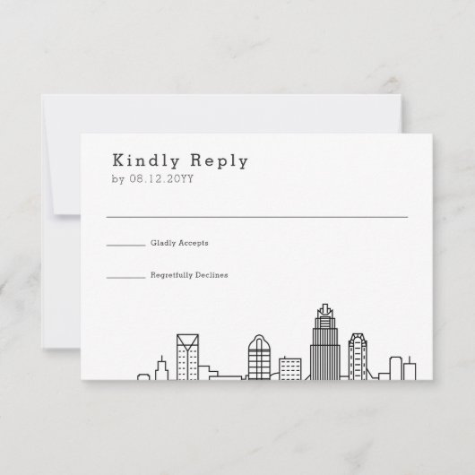 Charlotte Wedding | Gestileerde Skyline RSVP (Voorkant)