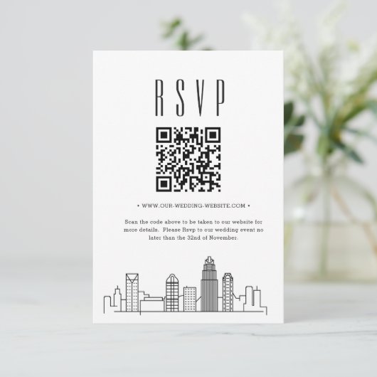 Charlotte Wedding QR code RSVP (Staand voorkant)