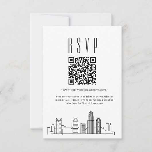 Charlotte Wedding QR code RSVP Kaartje (Voorkant)