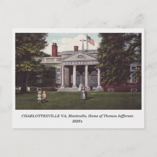 Charlottesville VA, Thomas Jefferson Home briefkaa Briefkaart