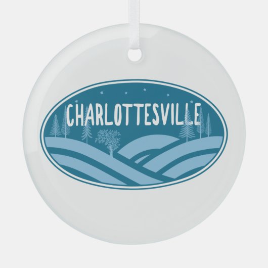 Charlottesville Virginia buitenshuis Glas Ornament (Voorkant)