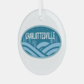 Charlottesville Virginia buitenshuis Glas Ornament (Voorkant links)