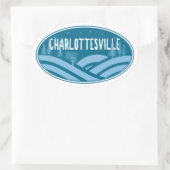 Charlottesville Virginia buitenshuis Ovale Sticker (Tas)