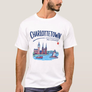 Charlottetown PEI Canada Schattig Kleurrijk Landsc T-shirt