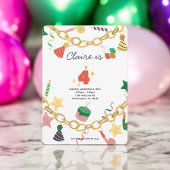 Charm Armband 4e verjaardag Party Uitnodiging