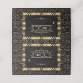 Charm Art Deco Great Gatsby Wedding Table Number (Buitenkant ongevouwen)