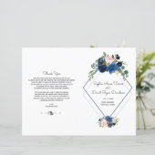 Charm Blue Blush Floral Blue Diamond Programme (Debout devant)