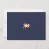 Charm Blush Pink Flowers Lace Navy Wedding Save The Date (Achterkant)