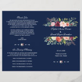 Charm Bourgondië Bloemen Lijst Donkerblauw Program (Voorkant)