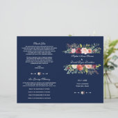 Charm Bourgondië Bloemen Lijst Donkerblauw Program (Staand voorkant)
