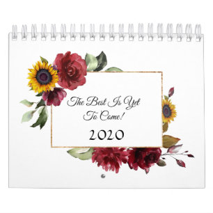Charm Burgundy Zonnebloemen Inspirerende Quote 202 Kalender