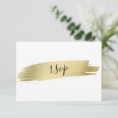 Charm Calligraphie Gold Stroke Wedding RSVP (Debout devant)