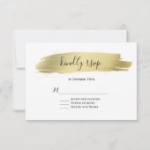 Charm Calligraphie Gold Stroke Wedding RSVP (Dos)