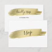 Charm Calligraphie Gold Stroke Wedding RSVP (Devant / Derrière)