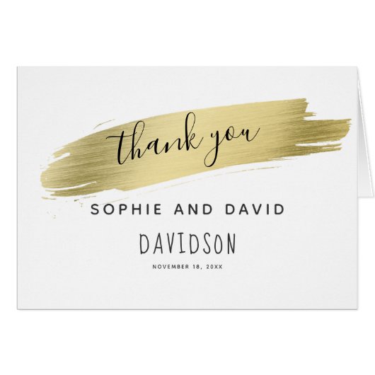 Charm Calligraphy Gold Stroke Bedankt (Voorkant Horizontaal)
