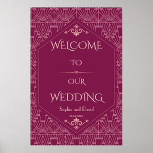 Charm Cooper Great Gatsby Wedding Welcome Sign Poster