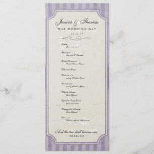 Charm Custom Lila Paars Wedding Program Programma
