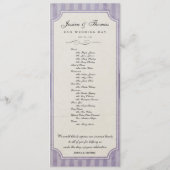Charm Custom Lila Paars Wedding Program Programma (Achterkant)