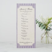 Charm Custom Lila Paars Wedding Program Programma (Staand voorkant)