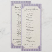 Charm Custom Lila Paars Wedding Program Programma (Voorkant / Achterkant)